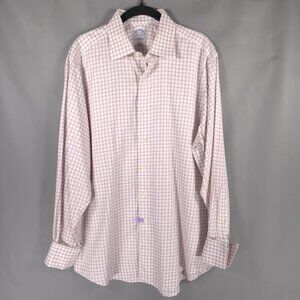 BROOKS BROTHERS USA MADE FABRIC WOVEN IN ITALY🇮🇹 Men’s Plaid Shirt 16 1/2 - 34